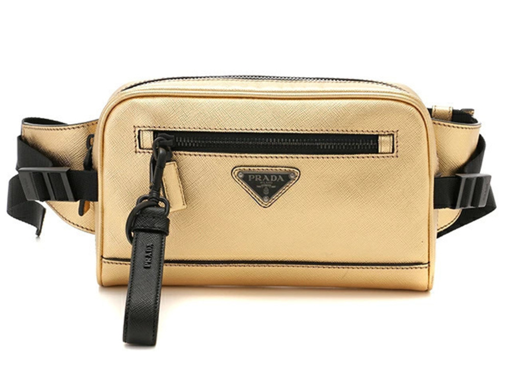 Prada Body Waist Crossbody bag Saffiano leather gold